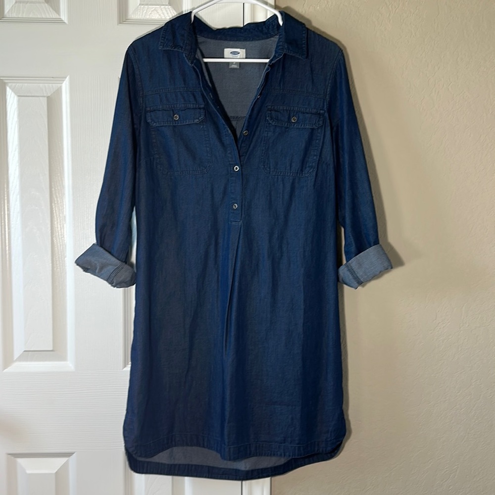 ⭐️Old Navy Long Sleeve Button Down Jean Dress
